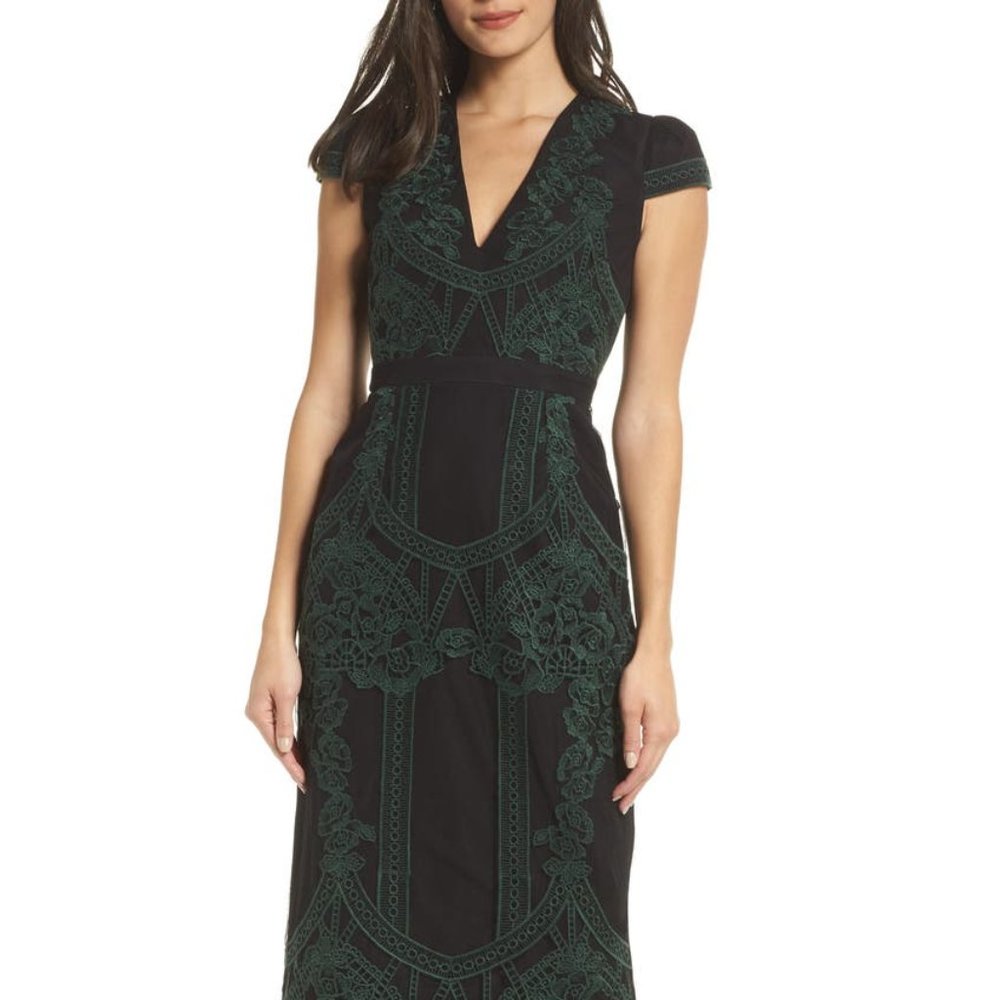 FOXIEDOX Remmy Embroidered Midi Dress Size XL